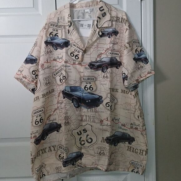Route 66  Monte Carlo button down short sleeve casual shirt Sz 3XL NWT - Picture 1 of 7